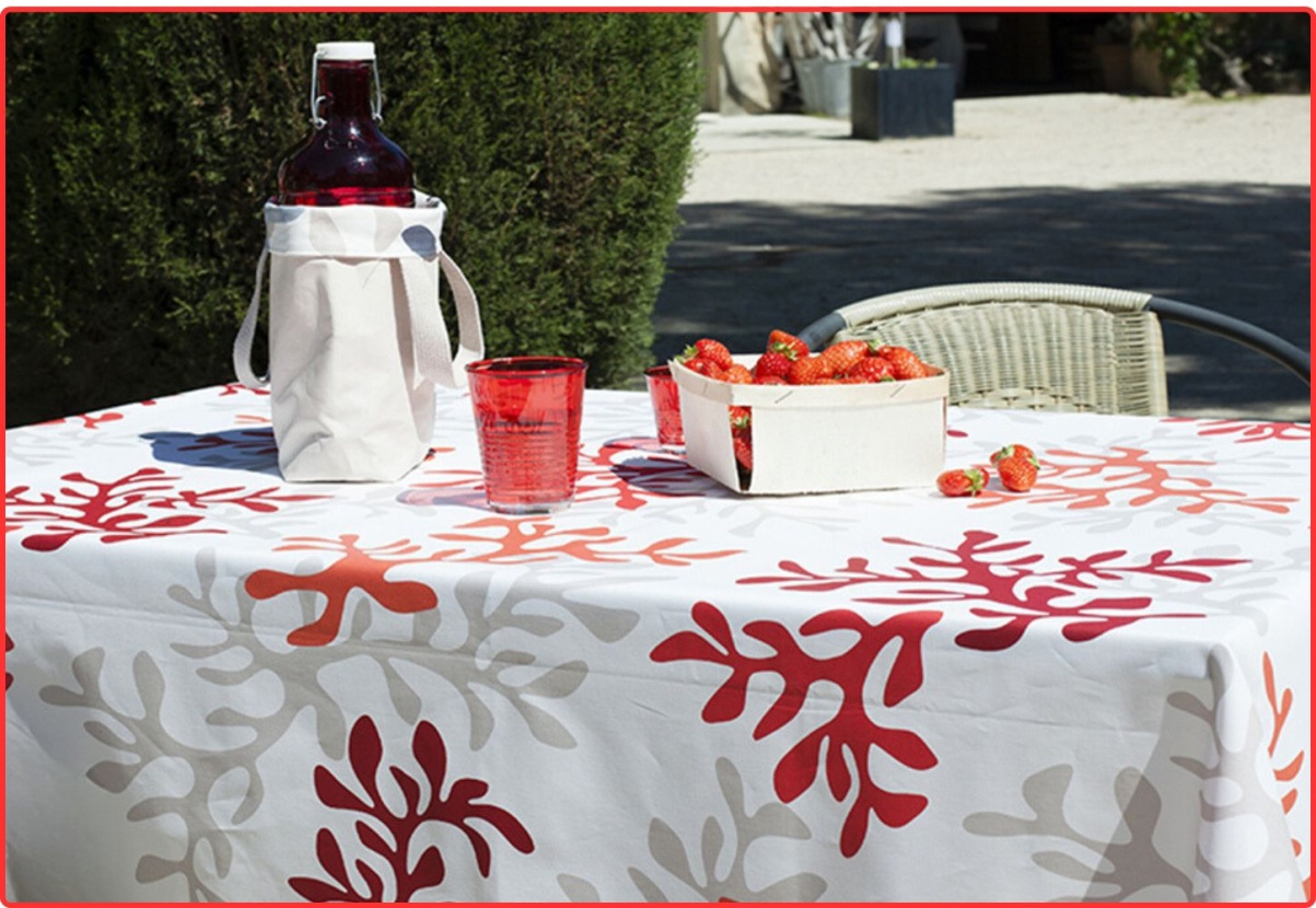 Nappe enduite bord de mer Corail rouge